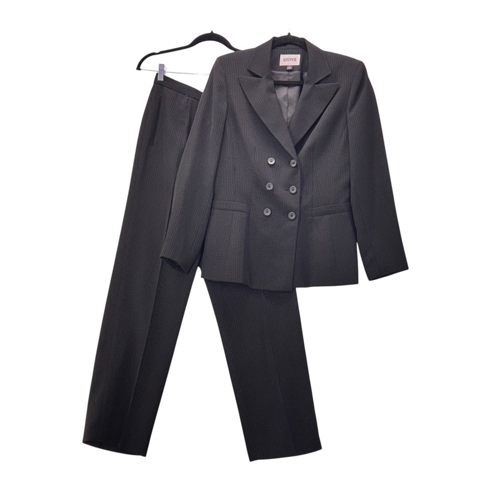 Kasper Pinstripe Black Women's Pantsuit